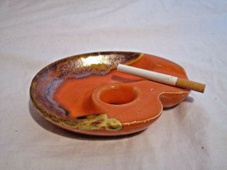 Rare Vintage Mid Century Bitossi Art Ceramic Orange Smoking Set Italy Rimini 3