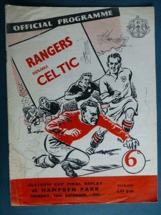 1955 Glasgow Cup Final Replay,  Rangers V Celtic Rare Programme