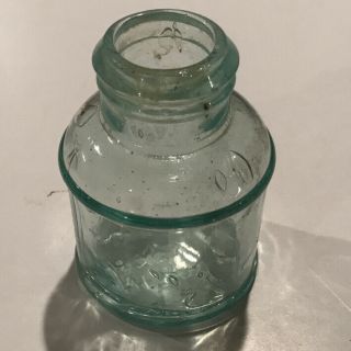 Vintage Antique Carter’s Aqua Blue Glass Ink Bottle 0509
