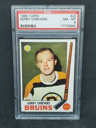 1969 - 70 Topps 22 Gerry Cheevers Psa 8 Nm - Mt Rare