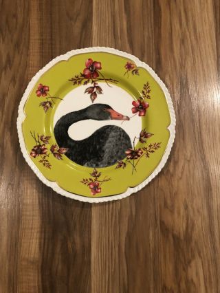 Anthropologie Lou Rota Nature Table Plate Rare Black Swan Display