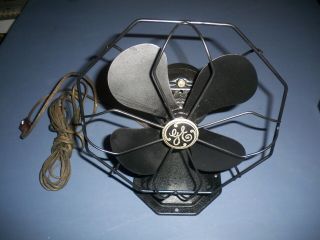 Antique Ge 8” Non - Oscillating Electric Fan 49x718 Art Deco Rare Vintage