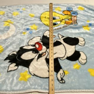 Baby Looney Tunes Sylvester Tweety Bird Blanket Soft Throw RARE Fleece Vintage 3