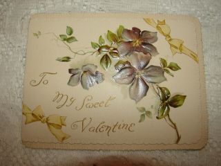 Antique Embossed Victorian Card Booklet To My Sweet Valentine Ernest Nister