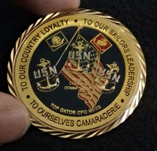 Rare Uss Nassau Lha - 4 Gator Navy Assault Ship Cpo Chief Petty Usn Challenge Coin