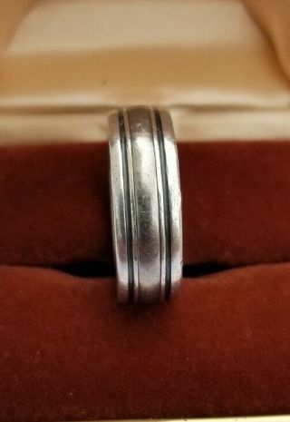 James Avery Sterling Silver 925 Titanium Rare Retired Heavy Ring Size 10.  5