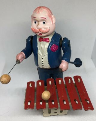 Moderk Occupied Japan Tin And Celluloid Xylophone Player Wind Up 40 