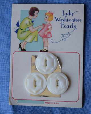 7417 Antique Lady Washington Mother Of Pearl Button Card,  Graphic Of Mom & Kid
