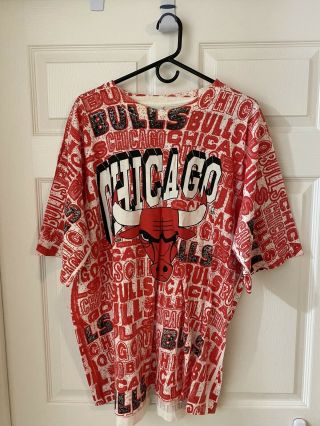 Vintage Salem Sportswear Rare Chicago Bulls T - Shirt Xxl Rare Chicago Bulls
