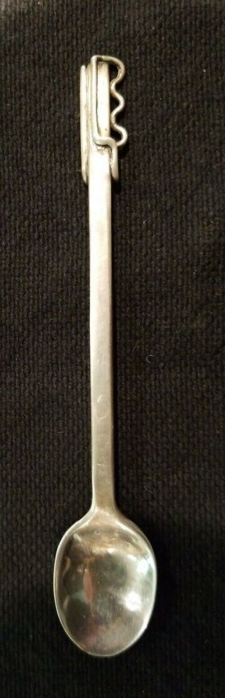 Vintage Artisan Sterling Silver Mid Century Modern Demitasse Spoon