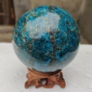 2.  5LB A,  Rare Natural blue apatite Quartz Crystal Sphere Ball Healing H735 2