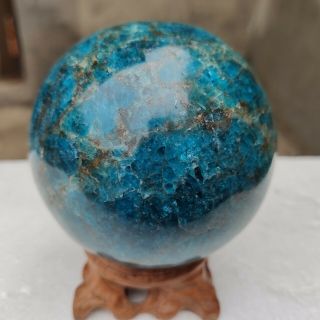 2.  5LB A,  Rare Natural blue apatite Quartz Crystal Sphere Ball Healing H735 3
