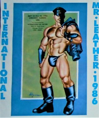 International Mr.  Leather 1986 Vintage Poster Gay Etienne Tom Of Finland Rare