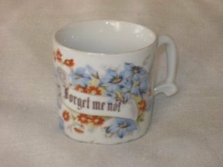 Vtg.  Antique Victorian Forget Me Not Porcelain Cup White W/blue Flowers Germany