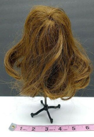 Doll Wig Brown Hair With Bangs Size 6 (?) Straight W/slight Curl