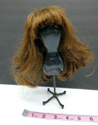 Doll Wig Brown Hair With Bangs Size 6 (?) Straight W/Slight Curl 3