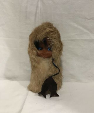 Cute Vintage Eskimo Doll With Real Fur