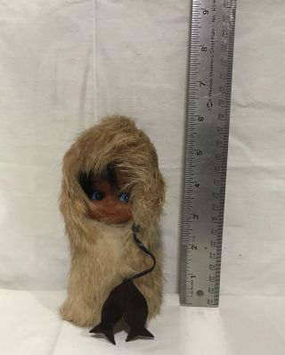 Cute Vintage Eskimo Doll With Real Fur 2