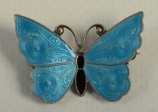 Rare Vintage Meka Denmark Danish Sterling Silver Enamel Butterfly Brooch Pin Mod