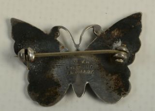 RARE Vintage Meka Denmark Danish Sterling Silver Enamel Butterfly Brooch Pin Mod 2