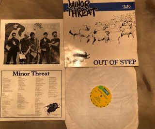 Minor Threat Vinyl - Out Of Step Album - 1983 - Blue Stripe With Postpaid Rare