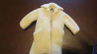 Vintage Barbie 1959 Peachy Fleecy 915 Cream Wool Fleece Belted Coat