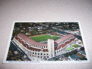 1920s Wrigley Field Baseball Park,  Los Angeles,  Ca.  Antique Postcard