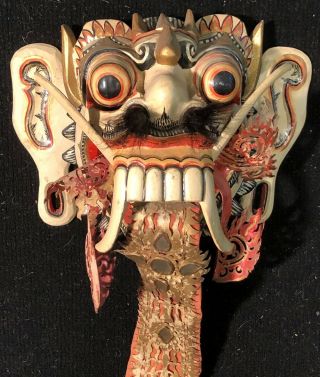 Indonesian Balinese Barong Paksasa Demon Vintage Wood Tribal Mask - Rare