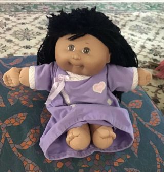 Vintage African American Girl Cabbage Patch Kids Doll 15” Cpk Nightgown/robe