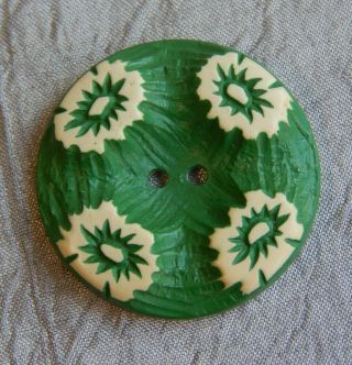 Antique Vintage Buffed Celluloid Button Flower Aprx:1 " 1027 - B