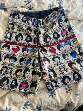 Vtg Rare The Rolling Stones Some Girls Swim Trunks Size 32 By Dragonfly