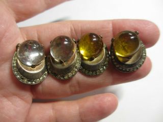 2 Pair Rare Vintage Alfred Philippe Trifari Sterling Jelly Belly Earrings - Nr