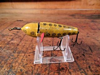Vtg 1900 Ultra Rare Snyder Spinner Hollow Metal Fishing Lure.  Great Paint