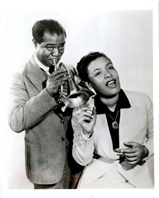 (136) Billie Holiday & Louis Armstrong Rare Orig 1949 8x10 " B&w Publicity Photo