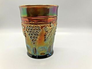 Northwood Antique Carnival Glass Purple Grape And Cable Tumbler