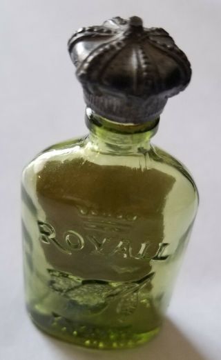 Vintage Royall Lyme Toilet Lotion Perfume Bottle W/ Pewter Crown Cap