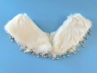 Vintage Fur Stole W/ Pearls Doll Madame Alexander German French Bisque