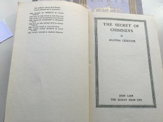 1930 Agatha Christie The Secret Of Chimneys Bodley Head Mysteries Rare