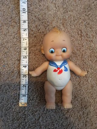 Vintage Rubber Kewpie Doll In Sailor Suit Moveable Arms & Legs Taiwan Very Good