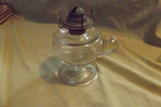 Antique 19th C Bubble Glass Oil Lamp 6.  5 " W Pma Enterprise Burner No Shade/wick