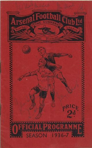 Very Rare Football Programme London Combination Arsenal V Watford 1936