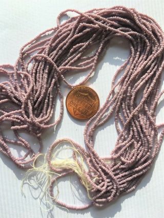 Antique Micro Seed Beads - 14/0 - 16/0 Purple Iris Mauve Opaque Variegated - 3.  1 grams 3