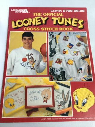 Vintage Leisure Arts The Official Looney Tunes Cross Stitch Book Tweety And More