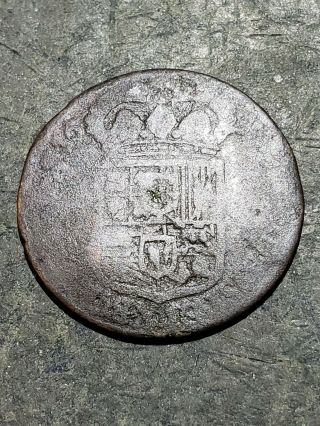1688 - 1696 Spanish Netherlands Copper 1 Oord Antique 1600 