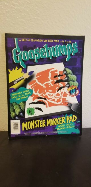 Goosebumps Monster Marker Pad Rare