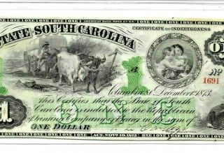 $1 " South Carolina " (green & Red Serials) 1800 