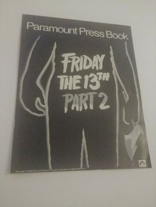 Friday The 13th Part 2 Vintage Rare Press Book 1981 Jason Horror Sci Fi Movie