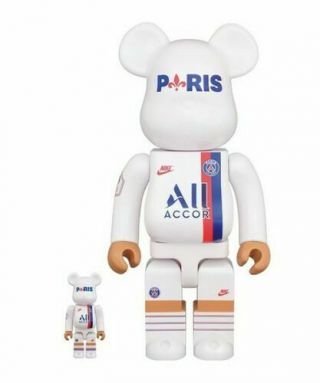 Be@rbrick 100 & 400 Bearbrick Medicom Toy Paris Saint - Germain Figure Doll