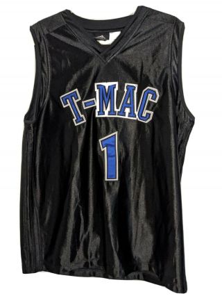 Vtg Tracy Mcgrady T - Mac Magic Adidas Jersey Black 1 Large Rare