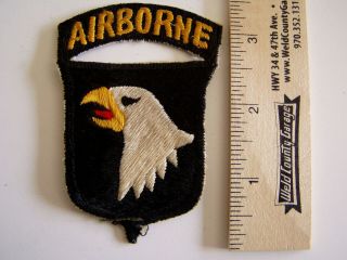 Rare Wwii Vintage British Theater Made 101st Airborne Patch W/ Tab